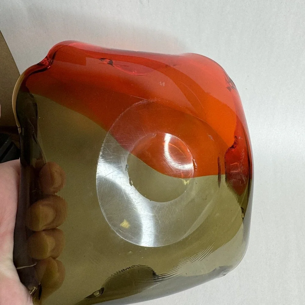 Vintage Art Glass Trinket Bowl 6.5